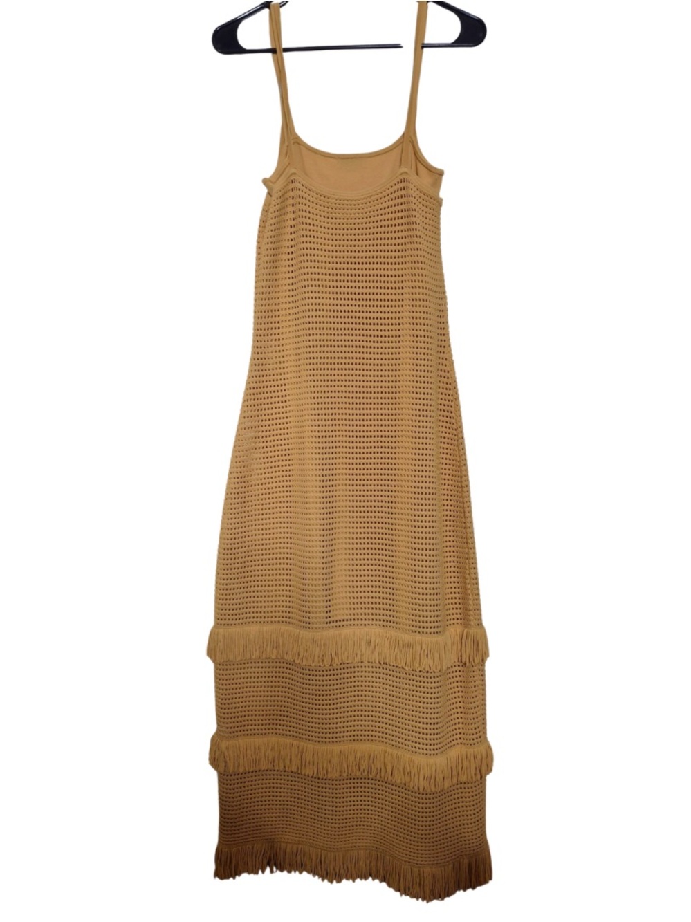 SANDRO Anvers Pointelle Knit Dress in Camel - Picture 8 of 14